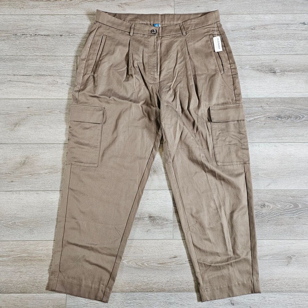 Old Navy Pants Womens XL Brown Extra High Waisted Taylor Straight Cargo Trouser